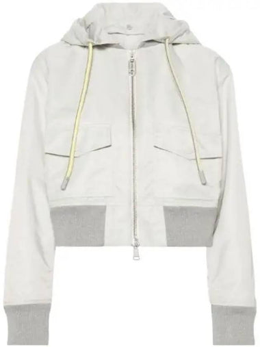 24 1A00034 597JW 91Y B Rice O Satin Bomber Hooded Jacket - MONCLER - BALAAN 1