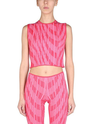 Philosophy Di Lorenzo Serafini Jacquard Knitwear Crop Top - PHILOSOPHY DI LORENZO SERAFINI - BALAAN 1