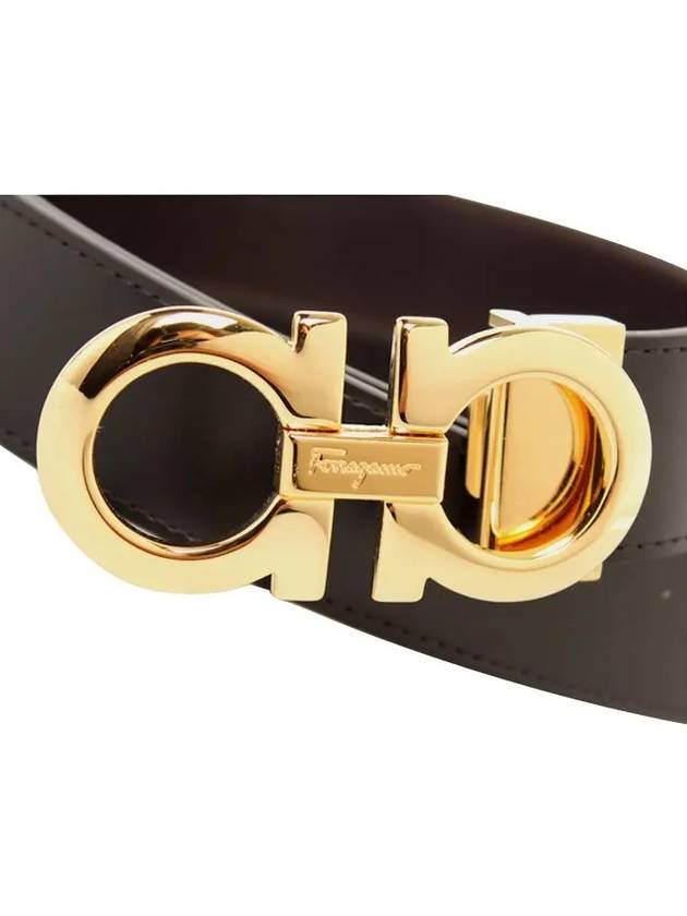 Gancini Reversible Adjustable Leather Belt Black - SALVATORE FERRAGAMO - BALAAN 5