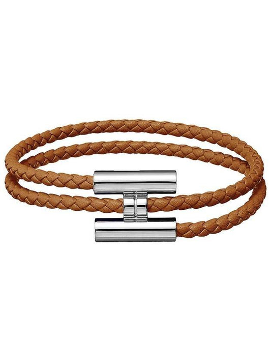 Tunis Tresse Palladium Bracelet Gold - HERMES - BALAAN.