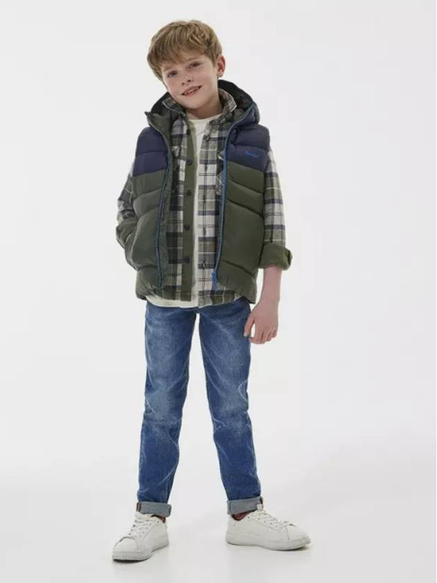 Kids Padded Vest CGI0017 Khaki Navy Boys XL 12 13Y - BARBOUR - BALAAN 3