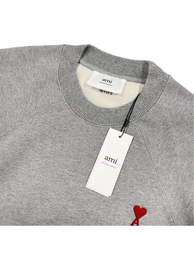 Small Heart Logo Sweatshirt Grey - AMI - BALAAN 4