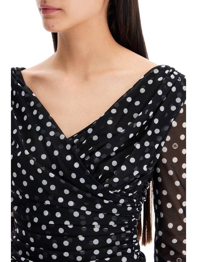 Polka dot tulle top F7AB5TFSRP2 - DOLCE&GABBANA - BALAAN 5