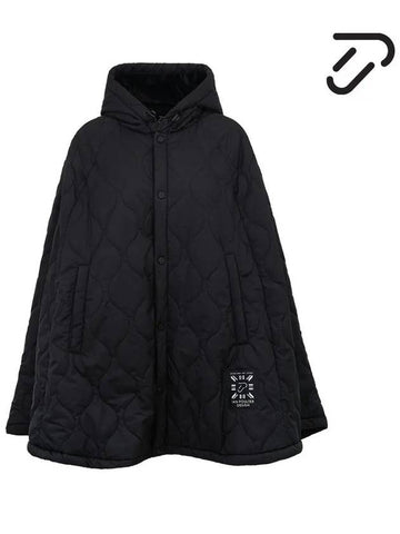 Women Wave Hooded Padded Poncho Jumper IPL4WJP211 BK - IJP DESIGN - BALAAN 1