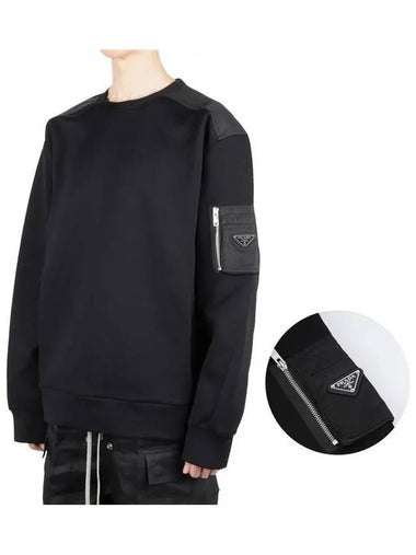 UJL03C 11JE F0806 Triangular logo pocket sweatshirt - PRADA - BALAAN 1