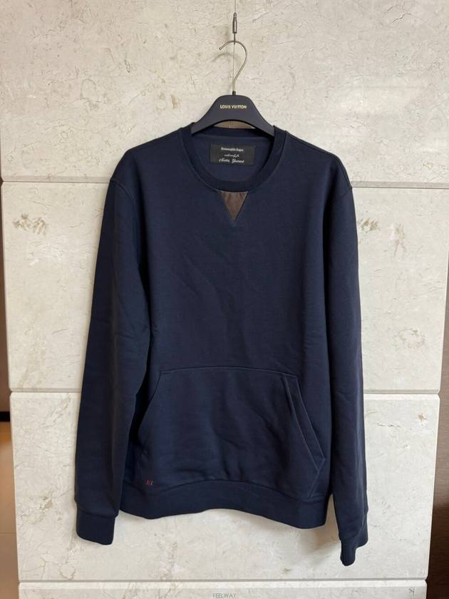 Zegna Leather Point Navy Sweatshirt 50 - ERMENEGILDO ZEGNA - BALAAN 1