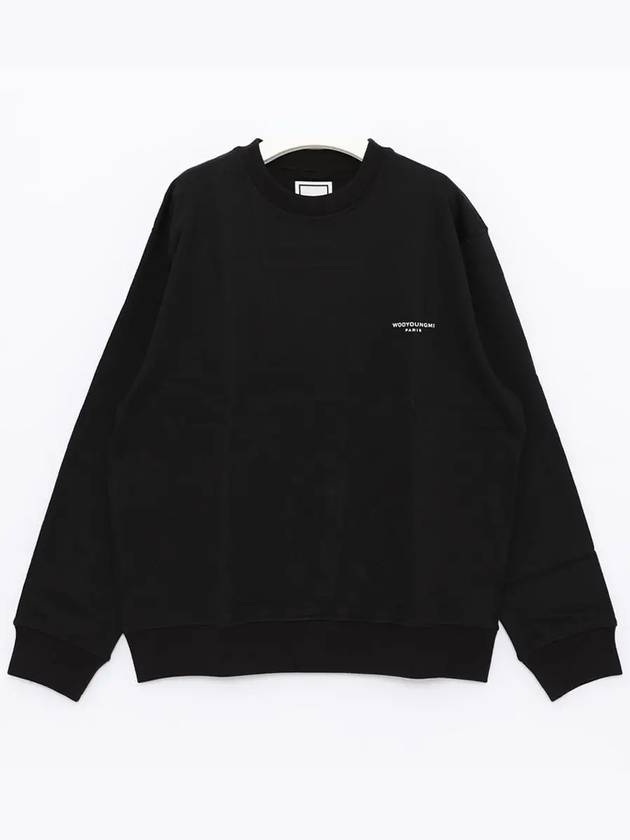 Cotton Square Label Sweatshirt Black - WOOYOUNGMI - BALAAN 4