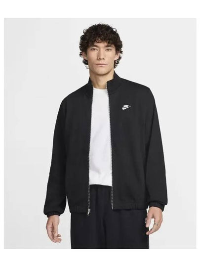 Club Knit Jacket M Black White FQ3427 010 - NIKE - BALAAN 2