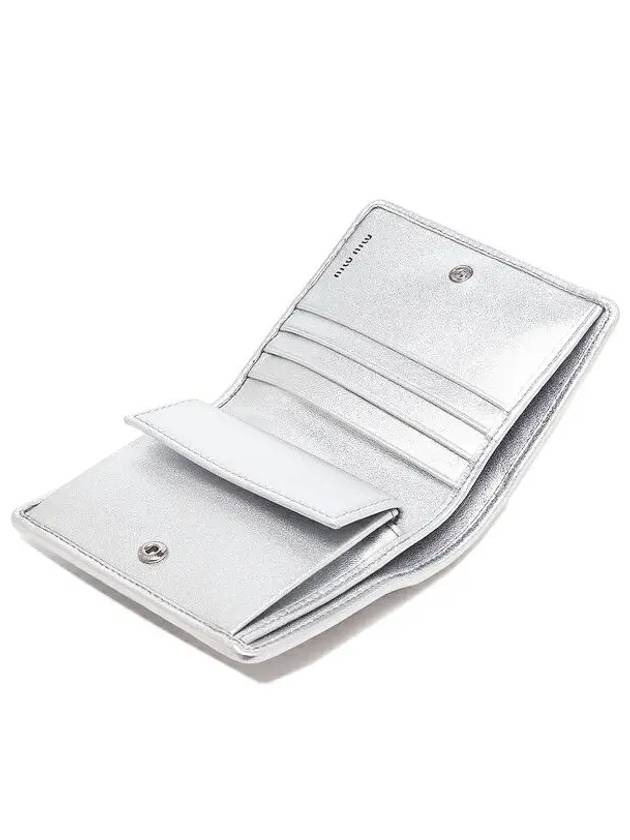 Matelasse Small Napa Leather Half Wallet Silver - MIU MIU - BALAAN 6