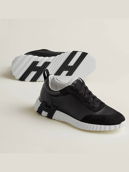 Bouncing Leather Low Top Sneakers Black - HERMES - BALAAN 2