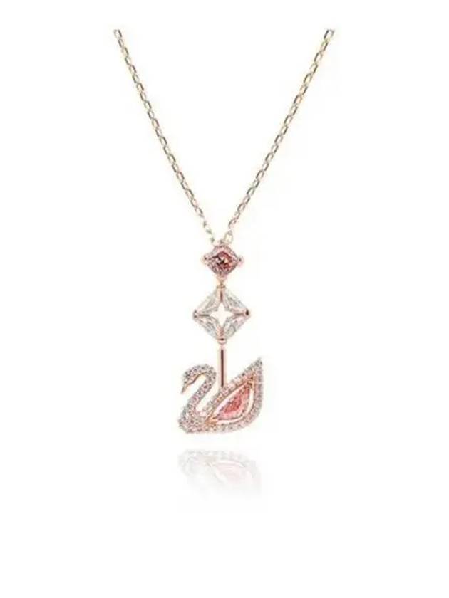 Darjeeling Swan Pendant Necklace Pink Rose Gold - SWAROVSKI - BALAAN 2