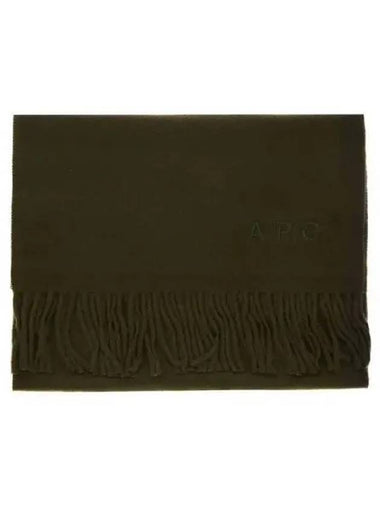 Logo en Broise Wool Khaki Muffler 271219 - A.P.C. - BALAAN 1