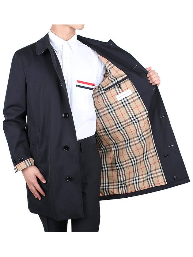 Single Breasted Car Coat Navy - BURBERRY - BALAAN 6