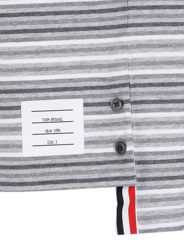 Men's Striped Midweight Jersey Short Sleeve T-Shirt Grey - THOM BROWNE - BALAAN 5