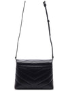 Toy Loulou Strap Shoulder Bag In Quilted Leather Black - SAINT LAURENT - BALAAN 5