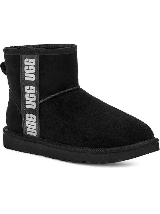 Women's Classic Mini II Side Logo Winter Boots Black - UGG - BALAAN.