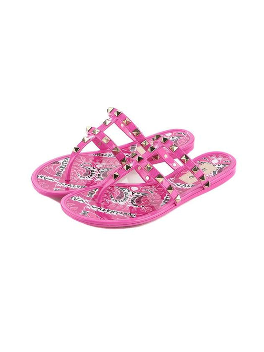 Women's Rockstud Flip Flops 2W2S0T84 PUW K6P - VALENTINO - BALAAN.