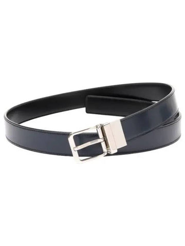 Black Navy Blue Reversible Belt - DIOR - BALAAN 1