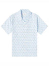 Heart Logo Printing Short Sleeve Shirt Blue - AMI - BALAAN 2