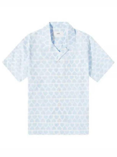 Short Sleeve Shirt HSH203CO0029475 Free BLEU CIEL BLANC NATUREL - AMI - BALAAN 1