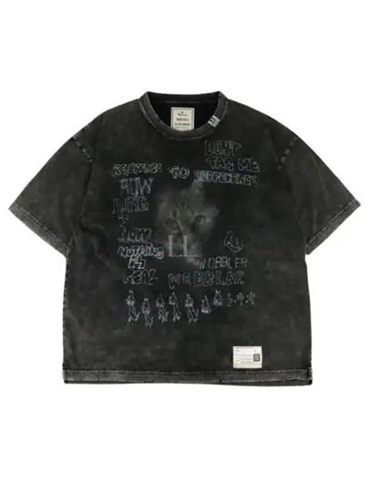 distressed cat print t shirt - MIHARA YASUHIRO - BALAAN 2