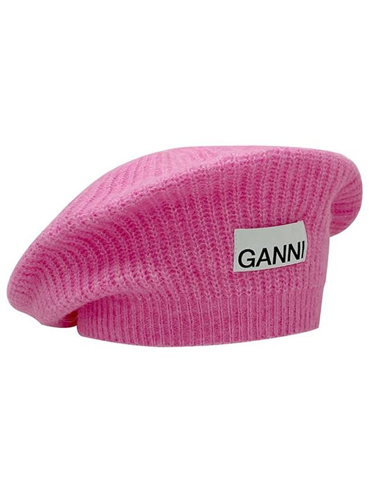 Soft Wool Beret Pink - GANNI - BALAAN 2