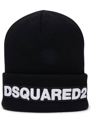 embroidered logo wool beanie - DSQUARED2 - BALAAN 1