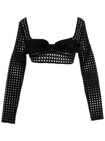 Giambattista Valli Cropped Macramé Bow Top - GIAMBATTISTA VALLI - BALAAN 1