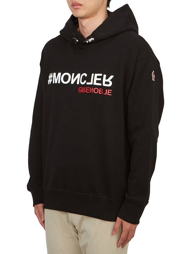 Logo Print Hoodie Black - MONCLER - BALAAN 3