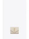 Matelasse Monogram Quilting Flap Half Wallet Blanc Vintage - SAINT LAURENT - BALAAN 2