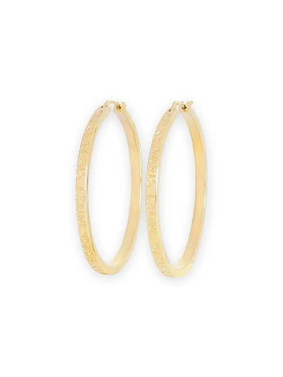 Paris Large Hoop Earrings Gold - CELINE - BALAAN 2