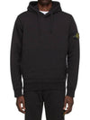 Wappen Patch Cotton Fleece Hoodie Black - STONE ISLAND - BALAAN 2