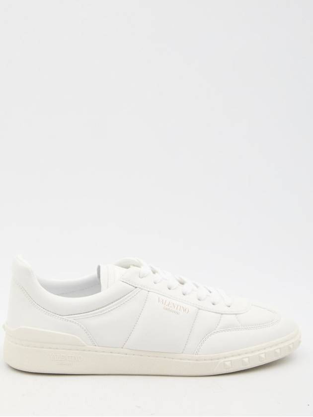 Upvillage Lace-Up Leather Low Top Sneakers White - VALENTINO - BALAAN 2