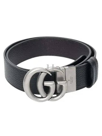 GG Marmont Reversible Leather Belt Black Brown - GUCCI - BALAAN 2