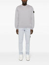 Wappen Patch Garment Dyed Sweatshirt Grey - STONE ISLAND - BALAAN 4