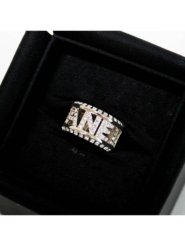 CC logo lettering metal crystal ring ABB964 B14165 NR609 - CHANEL - BALAAN 9