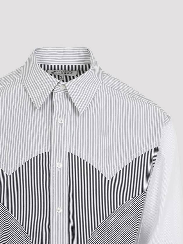 Striped Patchwork Long-Sleeved Shirt - MAISON MARGIELA - BALAAN 5