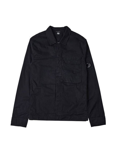 Lens Waffen Pocket Long Sleeve Shirt Black - CP COMPANY - BALAAN 1