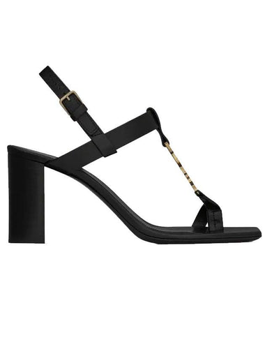 Cassandra Sandal Heels Black - SAINT LAURENT - BALAAN 1