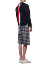 Center Back Striped Stitch Merino Wool Knit Top Navy - THOM BROWNE - BALAAN 7