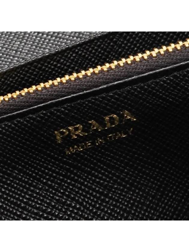 Saffiano Triangular Logo Flap Long Wallet Black - PRADA - BALAAN 8