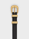 Western 14 Leather Belt Black - CELINE - BALAAN 3