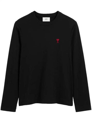 Ami De Coeur Long Sleeve T-Shirt Black - AMI - BALAAN 1