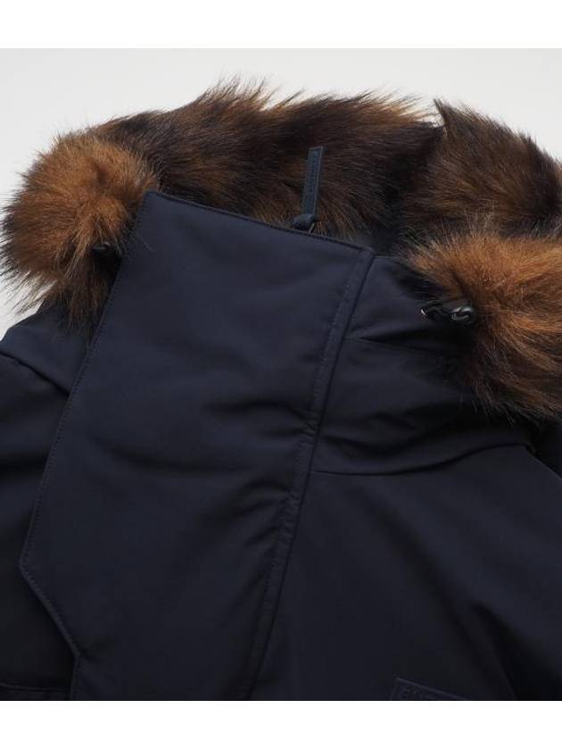 Faux Fur-Trimmed Oversized Parka Navy - BURBERRY - BALAAN 4