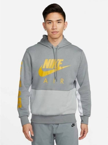 01DM5203073Brushed back hooded tshirtgray yellow - NIKE - BALAAN 1