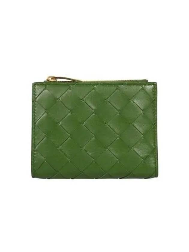 Women s Intrecciano Coin Half Wallet Green 707601 VCPP3 - BOTTEGA VENETA - BALAAN 1