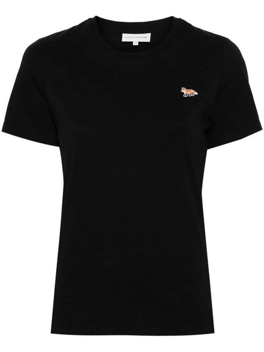 Baby Fox Patch Regular Short Sleeve T-Shirt Black - MAISON KITSUNE - BALAAN 1