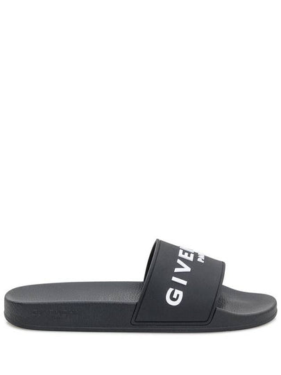 Logo Rubber Slide Slippers Black - GIVENCHY - BALAAN 2