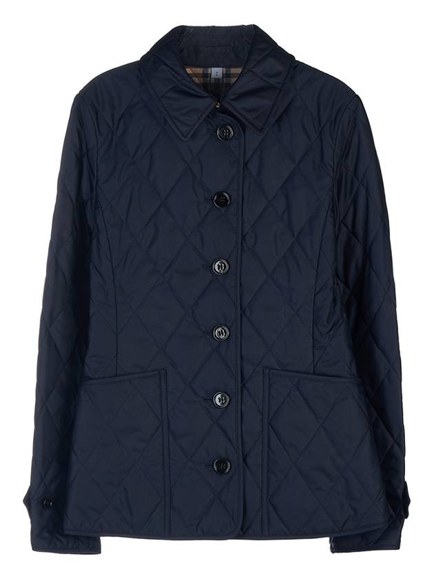 Women's Diamond Quilted Thermoregulated Check Jacket Midnight - BURBERRY - BALAAN 2