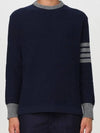 4 Bar Stripe Crewneck Knit Top Navy - THOM BROWNE - BALAAN 3